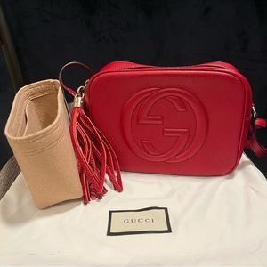 Gucci red Soho small leather disco bag